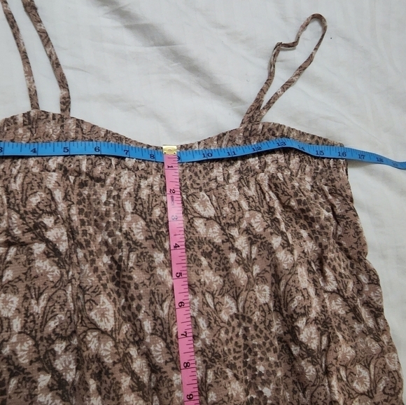 Gentle Fawn Chanterelle Print Spaghetti Strap Curved Hem Dress size XS - Picture 4 of 5